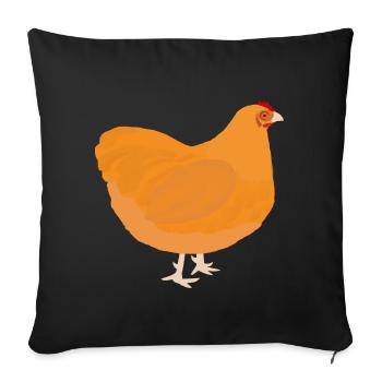 Orpington - color yellow - gift idea - Sofa pillowcase 17,3'' x 17,3'' (45 x 45 cm) - black - Front