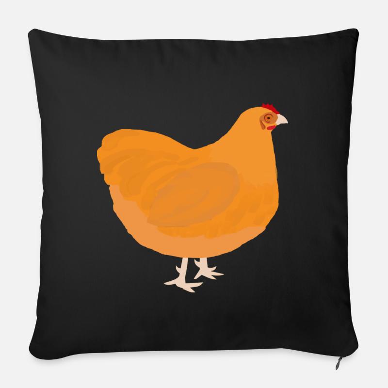 Orpington - Farbschlag gelb - Geschenkidee - Sofakissenbezug 45 x 45 cm - Schwarz