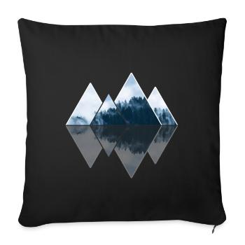 nature mountains geometry triangle mathematics - Sofa pillowcase 17,3'' x 17,3'' (45 x 45 cm) - black - Front