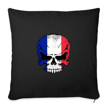 France france french - Sofa pillowcase 17,3'' x 17,3'' (45 x 45 cm) - black - Front