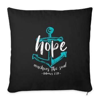Hope Bible verse - Sofa pillowcase 17,3'' x 17,3'' (45 x 45 cm) - black - Front