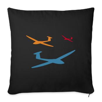 Planeur planeur - Housse de coussin décorative 45 x 45 cm - noir - Devant