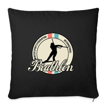 biathlon - Sofakissenbezug 45 x 45 cm - Schwarz - Vorne