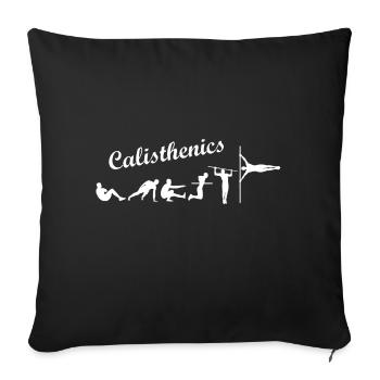 Calisthenics Shirt Evolution Schriftzug - Sofakissenbezug 45 x 45 cm - Schwarz - Vorne