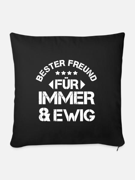 bester freund - Sofakissenbezug 45 x 45 cm - Schwarz