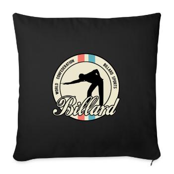 billiard sports. - Sofa pillowcase 17,3'' x 17,3'' (45 x 45 cm) - black - Front