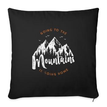 Les montagnes à la maison - Housse de coussin décorative 45 x 45 cm - noir - Devant