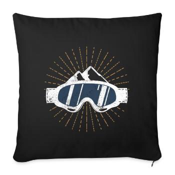 Winter sports ski snowboard goggles - Sofa pillowcase 17,3'' x 17,3'' (45 x 45 cm) - black - Front
