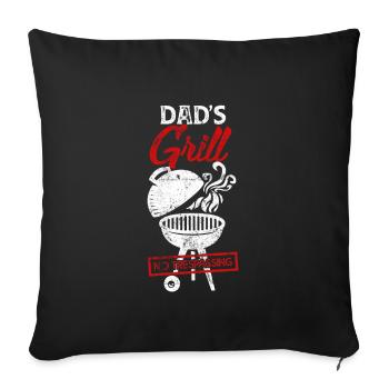 Papa grill - Housse de coussin décorative 45 x 45 cm - noir - Devant