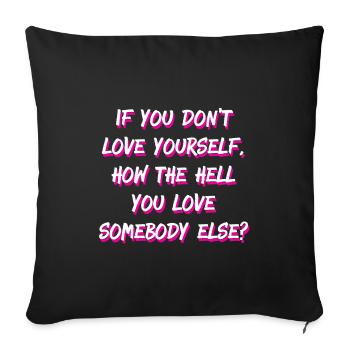 Drag Queen Drag Gay Love toi-même citation Dragrace - Housse de coussin décorative 45 x 45 cm - noir - Devant