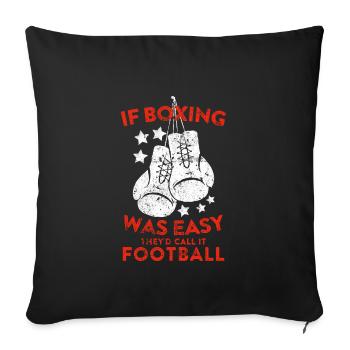 Football boxing - Sofa pillowcase 17,3'' x 17,3'' (45 x 45 cm) - black - Front
