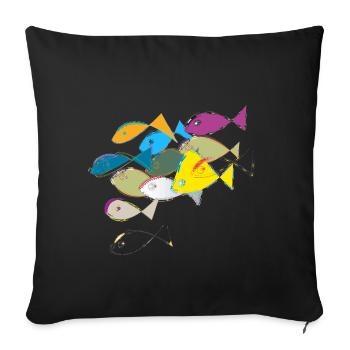 School of fish baby clothes fish - Sofa pillowcase 17,3'' x 17,3'' (45 x 45 cm) - black - Front