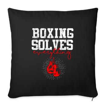 gants de boxe boxe - Housse de coussin décorative 45 x 45 cm - noir - Devant