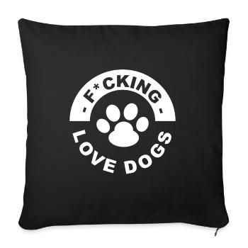 L’amour des chiens - Housse de coussin décorative 45 x 45 cm - noir - Devant