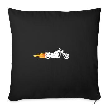 Hellbike, motorcycle with flames for all bikers - Sofa pillowcase 17,3'' x 17,3'' (45 x 45 cm) - black - Front