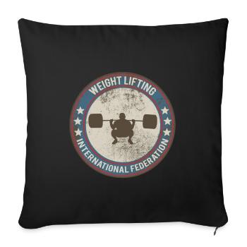 weight lifting - Sofa pillowcase 17,3'' x 17,3'' (45 x 45 cm) - black - Front