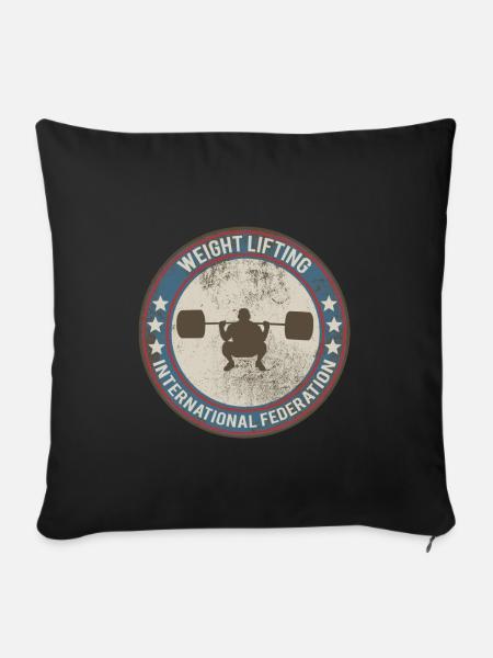 weight lifting - Sofakissenbezug 45 x 45 cm - Schwarz