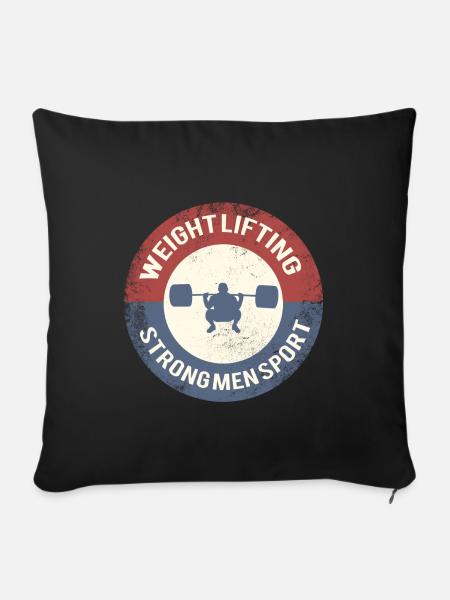weightlifting. weight lifting. gewichtheben. - Sofakissenbezug 45 x 45 cm - Schwarz