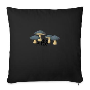 mushrooms - Sofa pillowcase 17,3'' x 17,3'' (45 x 45 cm) - black - Front