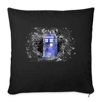 Tardis Paint Splatter - Sofa pillowcase 17,3'' x 17,3'' (45 x 45 cm) - black - Front