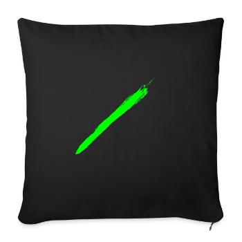 Brush green - Sofa pillowcase 17,3'' x 17,3'' (45 x 45 cm) - black - Front