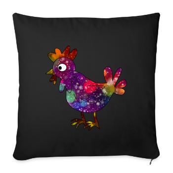 chicken - Sofa pillowcase 17,3'' x 17,3'' (45 x 45 cm) - black - Front
