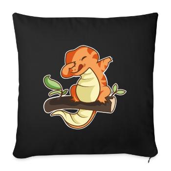 lézard - Housse de coussin décorative 45 x 45 cm - noir - Devant