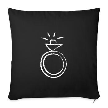 Ring Engagement Ring Diamond Prilli Glitter - Sofa pillowcase 17,3'' x 17,3'' (45 x 45 cm) - black - Front