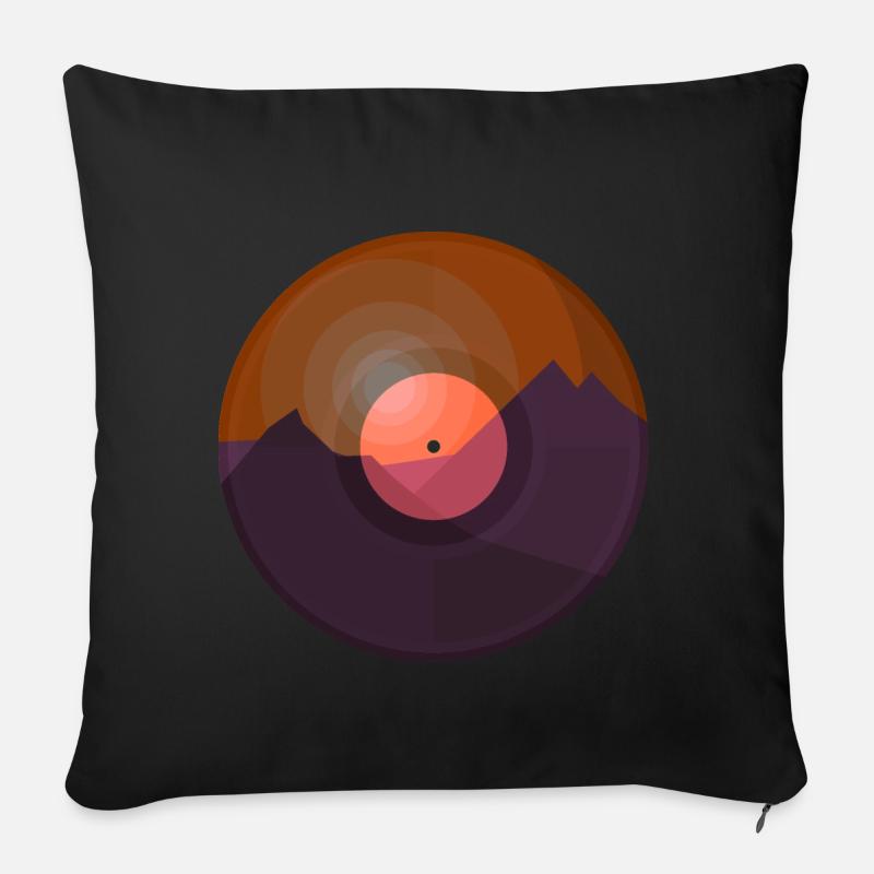 Schallplatte Langspielplatte LP - Sofakissenbezug 45 x 45 cm - Schwarz