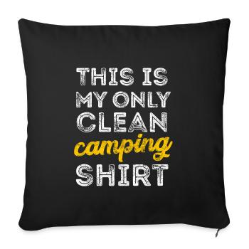 Camping tent funny camping - Sofa pillowcase 17,3'' x 17,3'' (45 x 45 cm) - black - Front