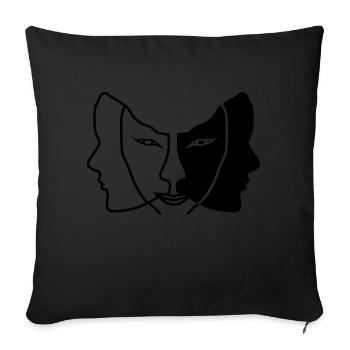 lumière sombre masque gemini - Housse de coussin décorative 45 x 45 cm - noir - Devant