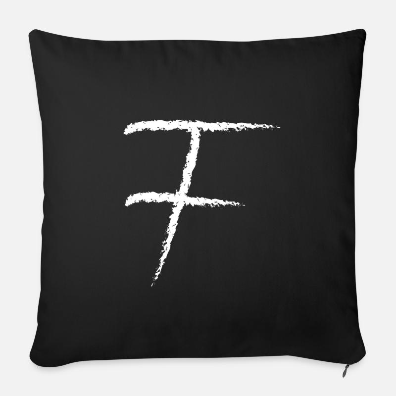 F Fiona Flo Florian Felix Buchsstabe cool - Sofakissenbezug 45 x 45 cm - Schwarz
