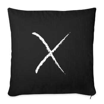 X like cross letter alphabet cool - Sofa pillowcase 17,3'' x 17,3'' (45 x 45 cm) - black - Front