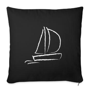 Sailboat Sailing Hobby Water sport Captain - Sofa pillowcase 17,3'' x 17,3'' (45 x 45 cm) - black - Front