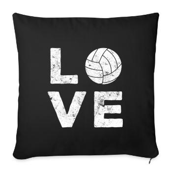 J'adore le volleyball - Housse de coussin décorative 45 x 45 cm - noir - Devant