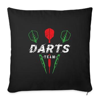 Darts team - Sofa pillowcase 17,3'' x 17,3'' (45 x 45 cm) - black - Front