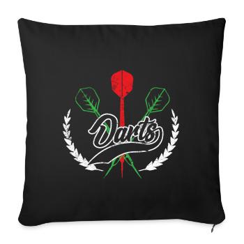 Darts sport darts - Sofa pillowcase 17,3'' x 17,3'' (45 x 45 cm) - black - Front