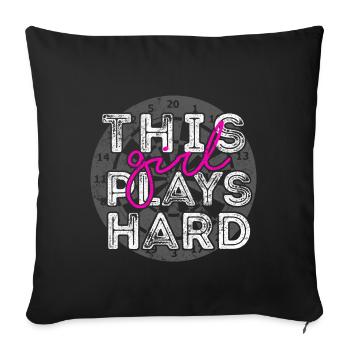 Girl darts dartboard - Sofa pillowcase 17,3'' x 17,3'' (45 x 45 cm) - black - Front