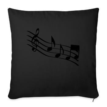 music notes - Sofa pillowcase 17,3'' x 17,3'' (45 x 45 cm) - black - Front