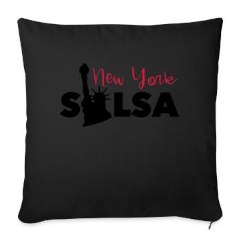 Salsa New York - Chemise Danse Salsa New York Style - Housse de coussin décorative 45 x 45 cm - noir - Devant