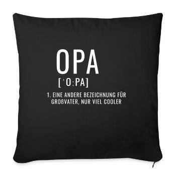 Opa Grossvater Lautschrift lustiger Spruch Duden - Sofakissenbezug 45 x 45 cm - Schwarz - Vorne