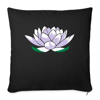 Lotusblume - Sofakissenbezug 45 x 45 cm - Schwarz - Vorne