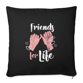 Amitié pour toujours amis - Housse de coussin décorative 45 x 45 cm - noir - Devant