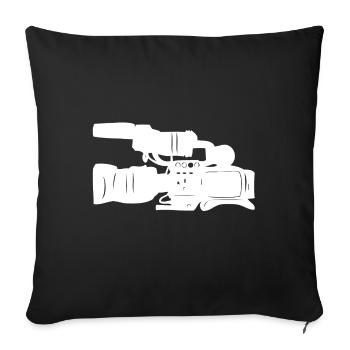 Caméra vidéo. Cameraman. cadeau - Housse de coussin décorative 45 x 45 cm - noir - Devant