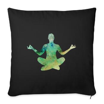 Yoga motif in outer space colors, Geschnekidee - Sofa pillowcase 17,3'' x 17,3'' (45 x 45 cm) - black - Front