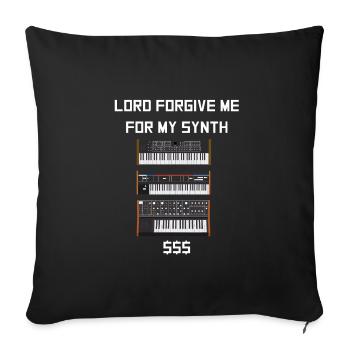 Piano Piano Musician Keyboard Analog Synthesizer - Sofa pillowcase 17,3'' x 17,3'' (45 x 45 cm) - black - Front