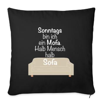 On Sundays I am a moped half human half sofa - Sofa pillowcase 17,3'' x 17,3'' (45 x 45 cm) - black - Front