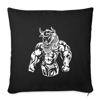 musculation bulle muscles monstre fitness - Housse de coussin décorative 45 x 45 cm - noir - Devant