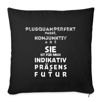 German teacher student hen party gift - Sofa pillowcase 17,3'' x 17,3'' (45 x 45 cm) - black - Front