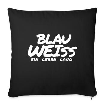 Blue White White A Life Long Gift Football - Sofa pillowcase 17,3'' x 17,3'' (45 x 45 cm) - black - Front